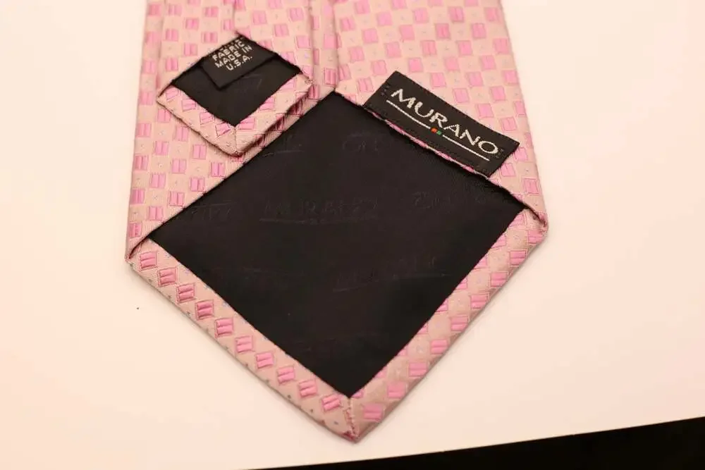 Murano Men's Geometric Pattern Silk Neck Tie